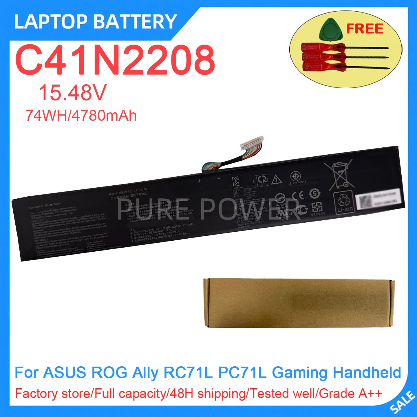 Pc Gaming Rog - Baterai Laptop Baru C41N2208 15.48V 74WH