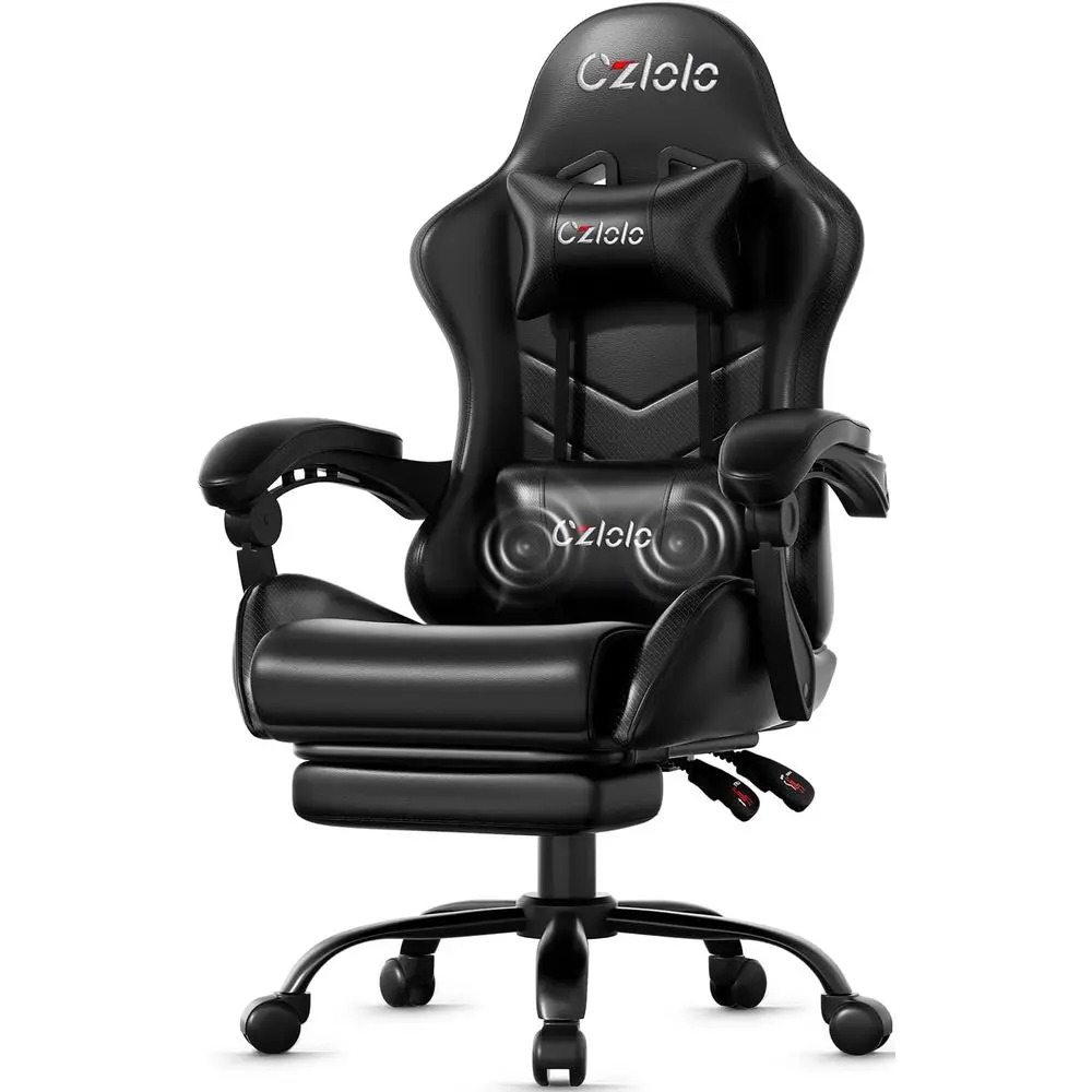 Gaming Chair - Kursi Gaming Ergonomis dengan Sandaran Kaki,