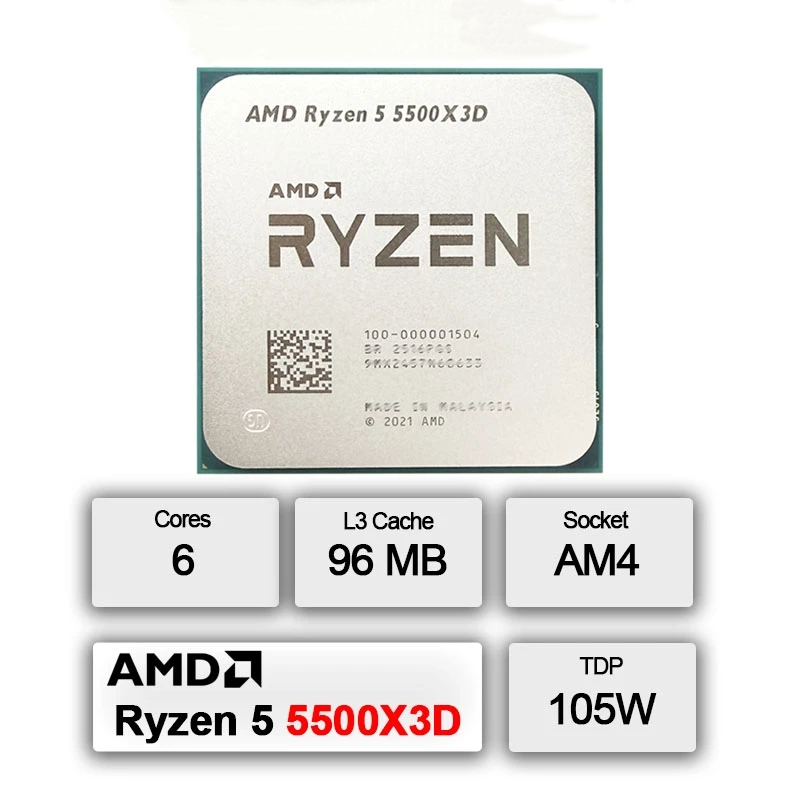 AMD Ryzen 5 5500X3D, CPU Gamin - Pc Gaming Amd Ryzen 5 ulasan dan harga