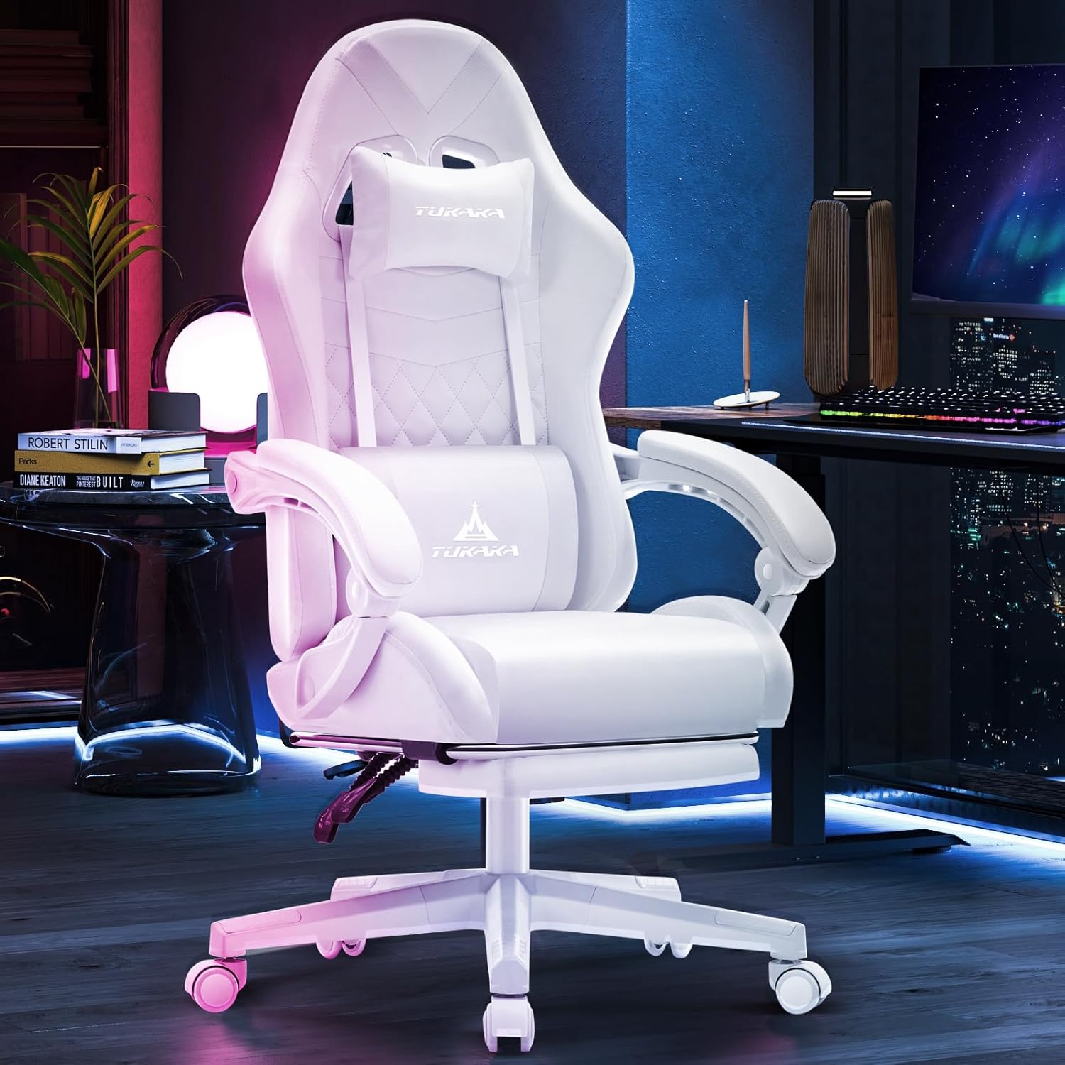 Kursi Gaming Ergonomis Putih d - Gaming Chair ulasan dan harga