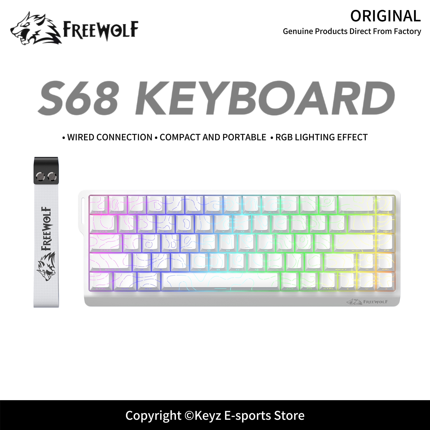 FREEWOLF S68 Keyboard Gaming B - Anti-Ghosting Keyboard ulasan dan harga