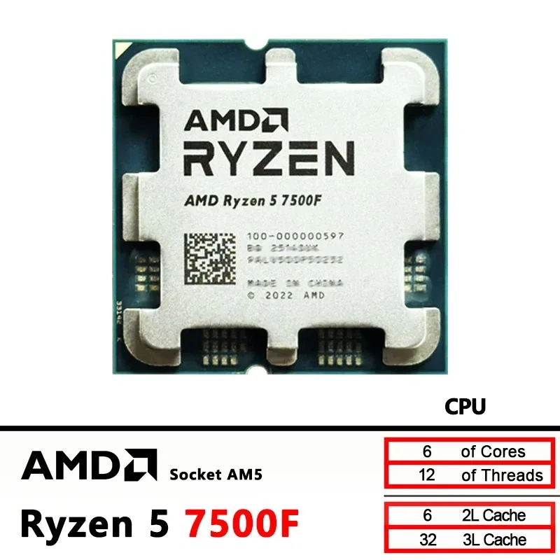 Prosesor CPU AMD Ryzen 5 7500F - Pc Gaming Amd Ryzen 5 ulasan dan harga